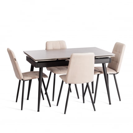 Стул обеденный Асти велюр, молочный/черный, (Порсче 2) / Asti (Porsche_5