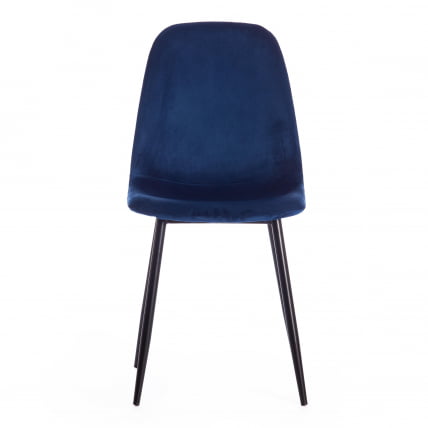 Стул БРЕЕЗЕ (мод. 4724) металл/вельвет, 44х48х87см, темно-синий/черные ножки / BREEZE (mod._4