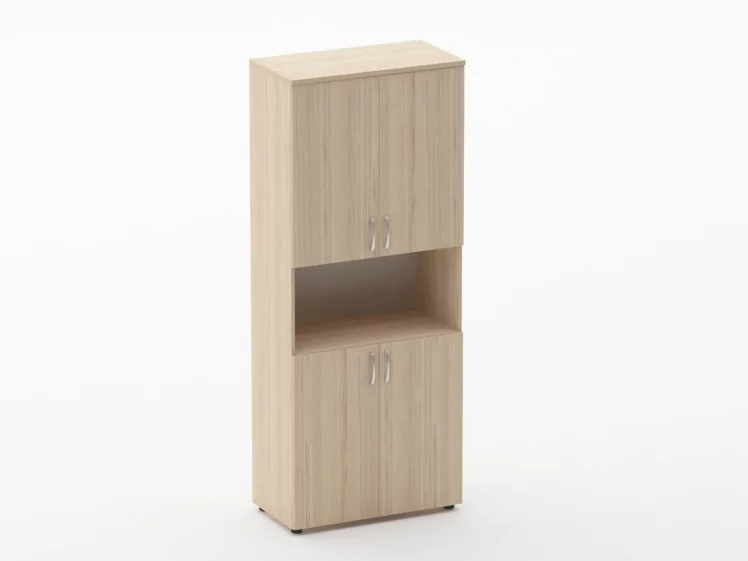 Шкаф высокий закрытый с нишей Глассй 6.19.111 Орех / Glassy_0