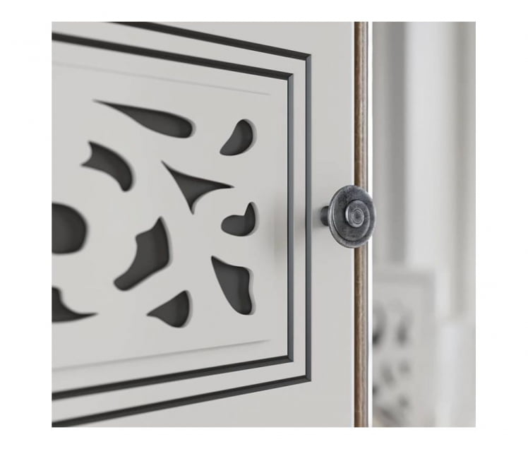 Тумба прикроватная Мадлен 10 Дуб сонома светлый Ясень белый Серебро_2