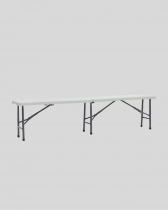 Скамейка складная пластиковая Кейт 180 (ХДПЕ) Белый / (HDPE)_1