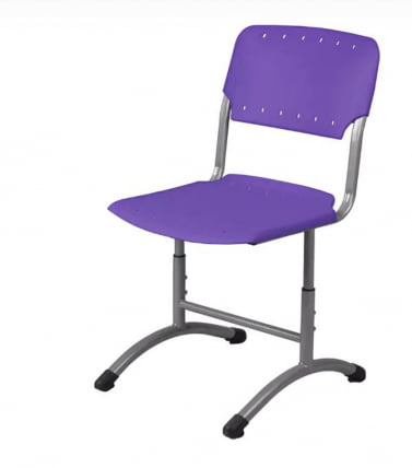 Стул ученический регулируемый (рост 3-5) 460х530 мм Пластик Фиолетовый РАЛ 4001/Металл Серый / RAL_0