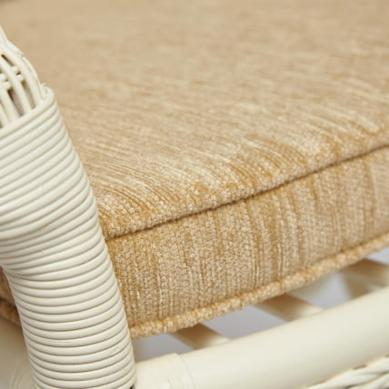 Комплект обеденный АНДРЕА ГРАНД (стол со стеклом+6 кресел+ подушки) ТCХ Вхите (белый), Ткань рубчик, цвет кремовый / ANDREA GRAND TCH White_4