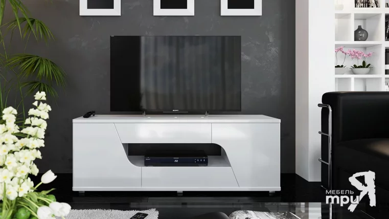 Тумба ТВ тип 5 Диамонд Белый глянец / Diamond_2