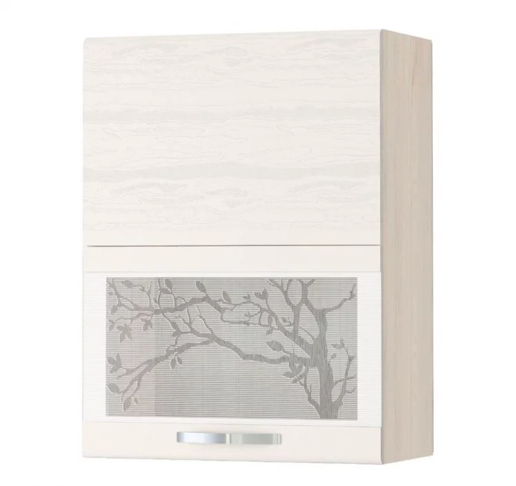 Шкаф-витрина (плавное закрывание) Графит 74.80 Сосна Астрид /Ваниль_0