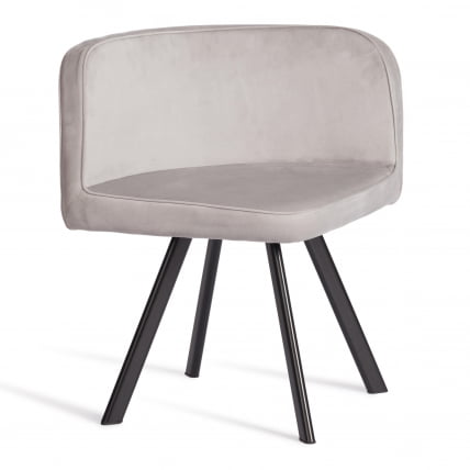 Комплект (стол, 4 стула) КУАДРОН (мод. ПТ14) Стол: МДФ/металл, стул: металл/велюр, 100х100х73 см, 69х56х71 см, Лигхт-грей(св-серый) ХЛР-14/черный / QUADRON (mod. PT14) Light-grey(св-серый) HLR-14/черный_2