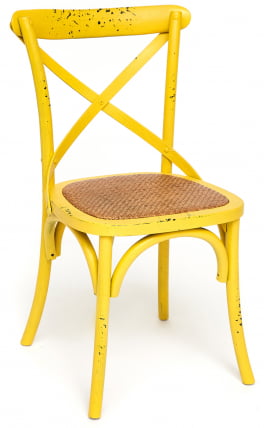 Стул CРОСС (мод.CБ2001) дерево береза, 49.5*53.5*87, античный желтый / CROSS (mod.CB2001)_0