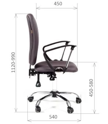 Офисное кресло для оператора CХАИРМАН 9801 Хроме темно-серый / CHAIRMAN Chrome_4