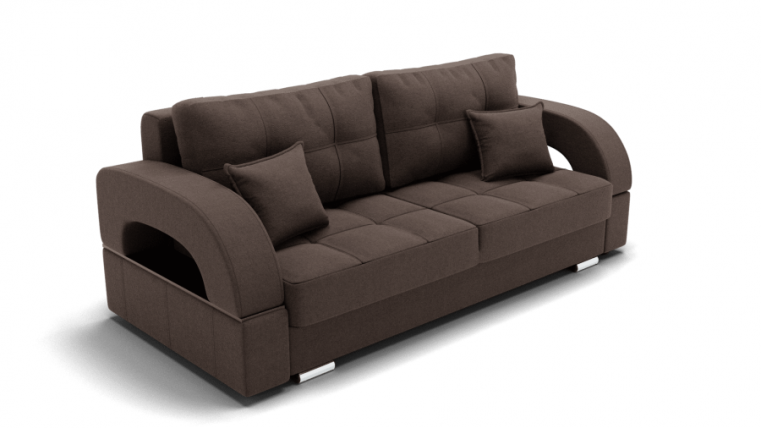 Диван Элита-1 (ЗР) Цвет фасада: Коричневый; Тип: Прямой; Материал фасада: Металл/Велюр_0