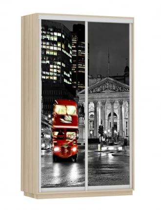 Шкаф-купе двухдверный Экспресс Дуо 1200х2200х Лондон/Ясень шимо светлый / 1200х2200h_0