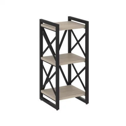Стеллаж на регулируемых опорах - 3 полки ЛОФТ ВР.Л-МСТ.О-3.4 Металл черный Дуб Аттик / LOFT VR.L-MST.O-3.4_0