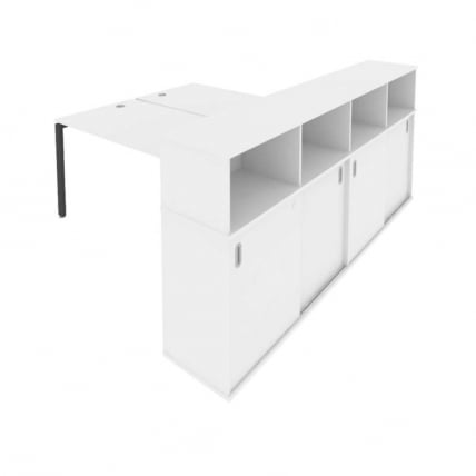 Рабочая станция с опорным шкафом-купе Метал Сйстем Б.РС-СШК-4.4 Белый/Антрацит / Metal System_0