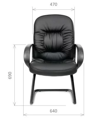 Кресло для посетителя CХАИРМАН 416 ЭКО В (В) Черное Эко / CHAIRMAN (V)_3