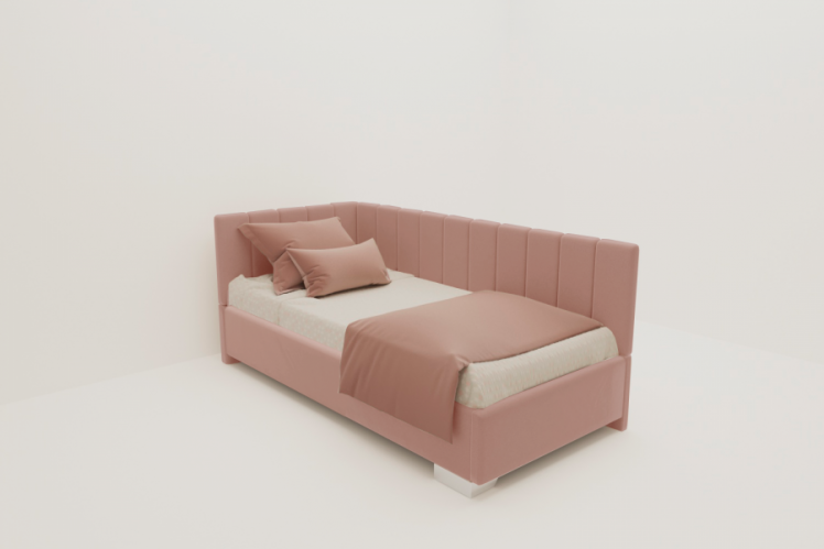 ДЕТСКАЯ МЯГКАЯ ИНТЕРЬЕРНАЯ КРОВАТЬ ТЕРРА БЕЗ ОСНОВАНИЯ (БЕРХОУСЕ) Материал фасада: Металл/Велюр; Спальное место: 900х1900; Цвет: Бледно розовый / (BERHOUSE)_0