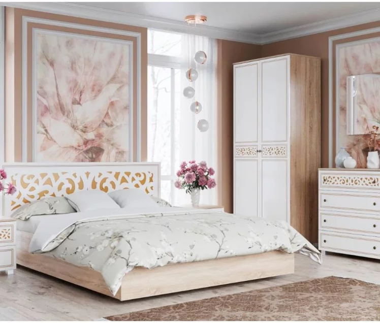 Комод Мадлен 07 Дуб сонома светлый Ясень белый Золото_3