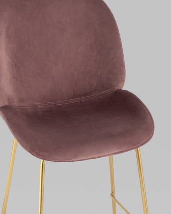 Стул полубарный Беетле со спинкой голд Темно-розовый / Beetle gold_6