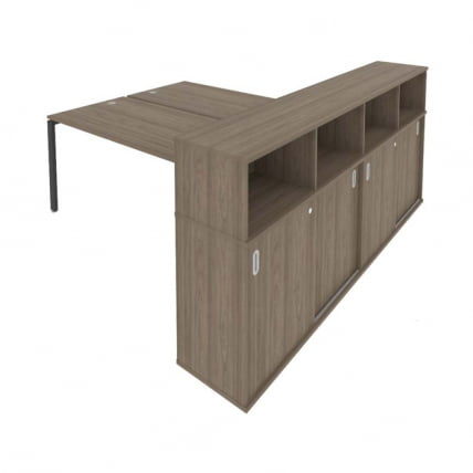 Рабочая станция с опорным шкафом-купе Метал Сйстем Б.РС-СШК-4.5 Вяз/Антрацит / Metal System_0