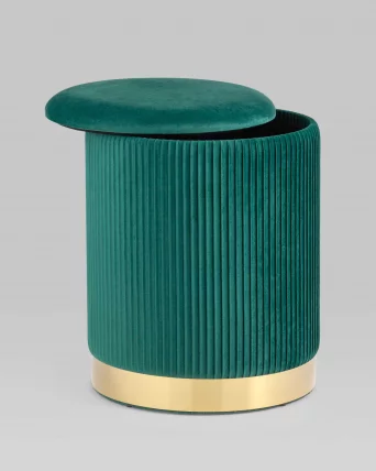 Пуф Шарлотта с ящиком велюр Зеленый_2