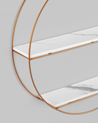 Полка Луна золотая Белый мрамор / Luna_5