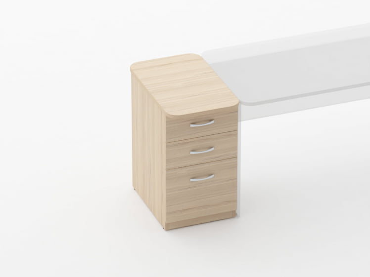 Тумба приставная на 3 ящика Глассй 3.10.14 Дуб молочный / Glassy_1