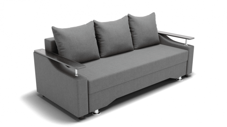 Диван Квадро-1 ППУ (ЗР) Цвет фасада: Светло серый; Тип: Прямой; Материал фасада: Металл/Велюр_0