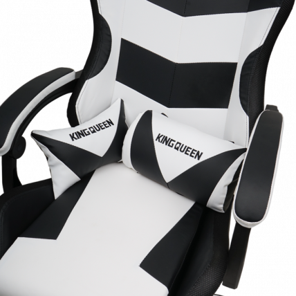 Кресло 1209 КИНГКУЕЕН, цвет черный/белый с подсветкой, 1209-блаcк-вхите-масс-лед / KINGQUEEN, 1209-black-white-mass-led_4