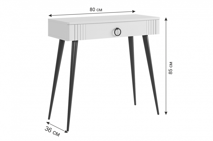 Туалетный столик (без зеркала) Ева ТС-02 / TS-02_1