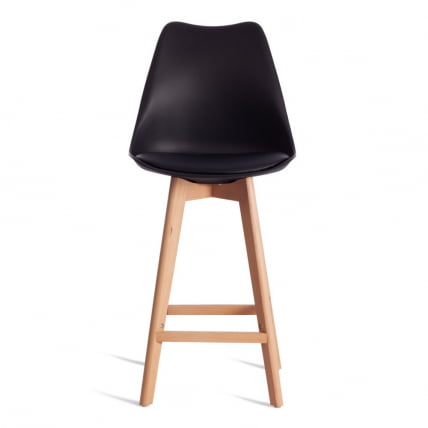 Стул барный ТУЛИП БАР (мод. C1014Х-1) / 1 шт. в упаковке пластик/дерево, 42 х 47,5 х 104 см, Блаcк (Черный) 3010/ натуральный / TULIP BAR (mod. C1014H-1) Black_4