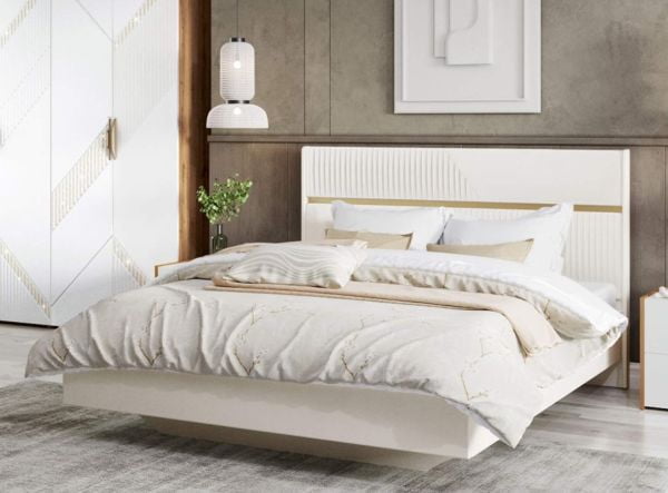 Кровать с подъемным механизмом Монако 903.36 Белый шпон/Даллас Айвори_12