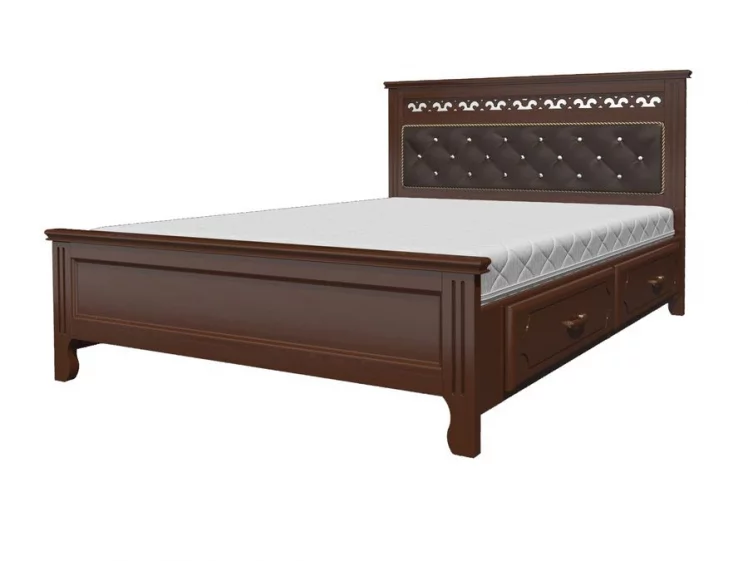 Кровать Грация 200х140 с выкатными ящиками Орех_0