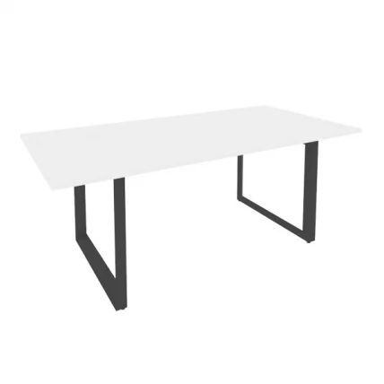 Стол переговорный на О-образном м/к ОНИКС О.МО-ПРГ-19 Белый Бриллиант/Антрацит / ONIX O.MO-PRG-19_0