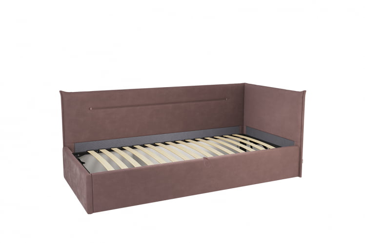 Кровать  0.9 Альба (Тахта) КМ.Т-16 пудра (велюр) / КМ.T-16_1