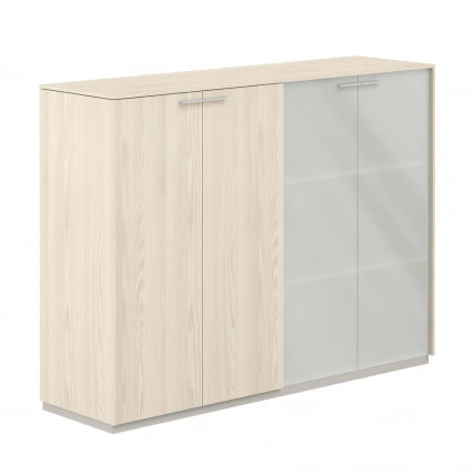 Шкаф средний двойной Атлас НЗ-0305+НЗ-0335.ЙН.ЙН.ГЛМ Ясень Наварра / Atlas NZ-0305+NZ-0335.YN.YN.GLM_0