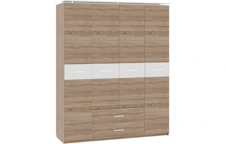 Шкаф (4 створки с ящиками) Импульс СН16.06 Дуб сонома/белый глянец / SN16.06_0