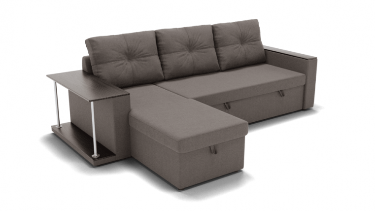 Диван Атланта (ЗР) Цвет фасада: Серо коричневый; Тип: Левый/правый; Материал фасада: Металл/Велюр_0