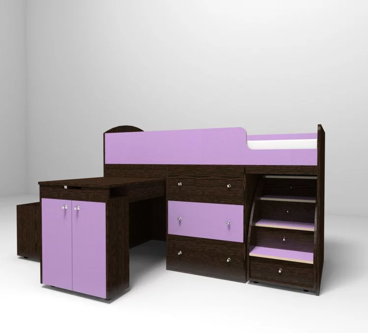 Кровать чердак Малыш Венге/Ирис_0