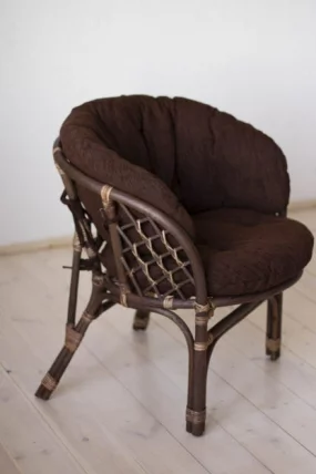 Кресло Багама, подушки коричневые или светлые полные Бахама5 орех матовый / Bahama5_1