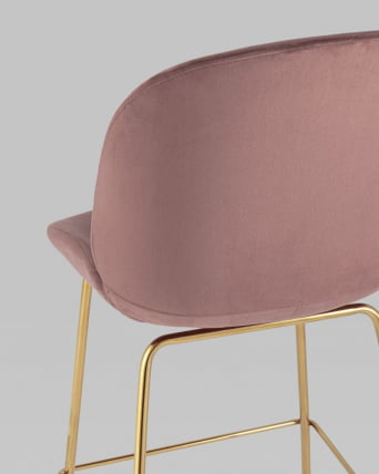 Стул полубарный Беетле со спинкой голд Темно-розовый / Beetle gold_5