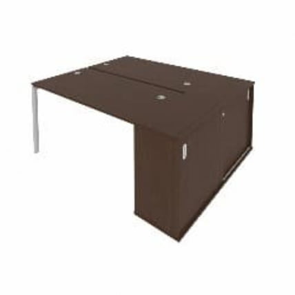 Рабочая станция с опорным шкафом-купе Метал Сйстем Б.РС-СШК-1.3 Венге/Серый / Metal System_0