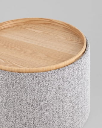 Пуф с ящиком Хюгге Л букле серый / L_2