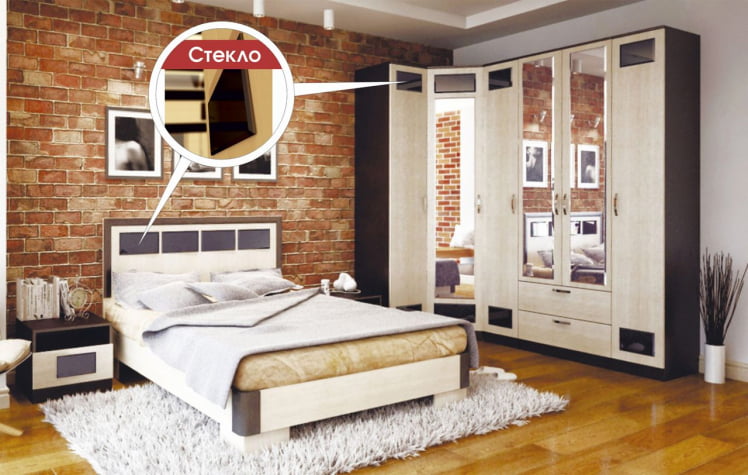 Комплект мебели для спальни Венера Дуб млечный / Венге_1