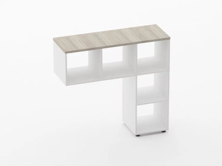 Стеллаж к столу Дека 9.08.12 Дуб Сантана светлый/Белый / Deka_0