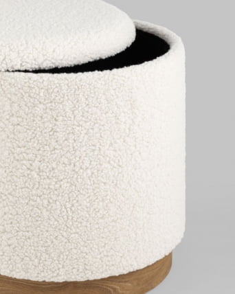 Пуф с ящиком Долли Л тедди Белый / L_7