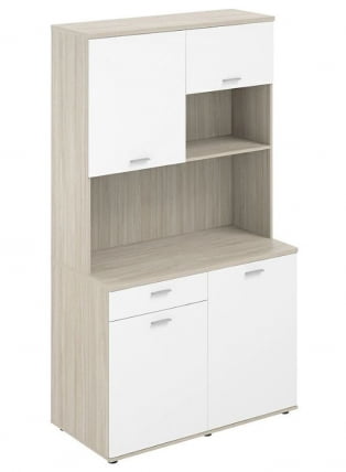 Офисная мини-кухня с ящиком Сигма ССГ.1002.ОЛ.ВХ Дуб светлый Белый / Sigma SSG.1002.OL.WH_0