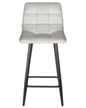 Стул полубарный ДОБРИН ОЛИВИА (черные матовые ножки, светло-серый велюр (108-52)) / DOBRIN OLIVIA_5