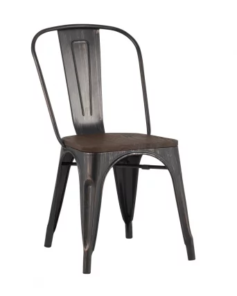 Стул Толикс Воод 850 Черная патина с золотом / Tolix Wood_0