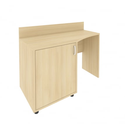 Стол (узкий) с тумбой и бортиком (левый) ЛИГХТ С-СТУ-120 Л Акация Лорка / LIGHT_0