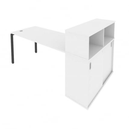 Рабочая станция с опорным шкафом-купе Метал Сйстем Б.РС-СШК-3.4 Белый/Антрацит / Metal System_0