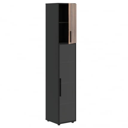 Шкаф-колонка комбинированный (правый) ВЕЛИОН ВЕНЕЕР ВРХCС 40.2 Р Американский орех Яшма черная / VELION VENEER VRHCS R_3