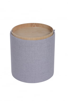 Пуф-столик с ящиком Хюгге С рогожка Серый / S_2